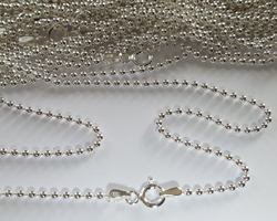  sterling silver, stamped 925 on both ends of the chain, italian made 18 inch long pendant chain, balls are 1.5mm diameter 