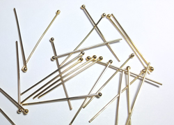  14k gold filled (14/20), 22 gauge (approx 0.6mm thick), 1.5mm ball ended 25mm headpin 