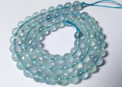  string of blue fluorite 6mm polished round beads - approx 65 beads per string 
