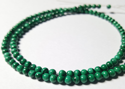  string of green malachite 3mm round beads - A grade - approx 125 beads per string 