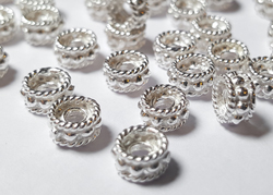  sterling silver 5.6mm x 5.5mm x 3mm ornate bead / spacer with 1.8mm hole 