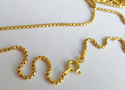  ready made vermeil necklace - 16 inch length - half round box chain, 1.5mm diameter - a very smooth, sleek & slinky, stylish & flexible chain, perfect for a multitude of uses [vermeil is gold plated sterling silver] 