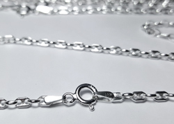  ready made sterling silver necklace - 16 inch length - solid marina chain, marina links are 2.5mm high x 4mm long - solid links, perfect for a multitude of uses 
