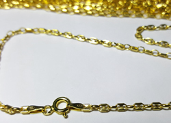  ready made vermeil necklace - 16 inch length - solid marina chain, marina links are 2.5mm high x 4mm long - solid links, perfect for a multitude of uses [vermeil is gold plated sterling silver] 