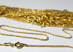  ready made vermeil necklace - 16 inch length - twisted herringbone chain,1.3mm diameter, smooth & flexible & light catching [vermeil is gold plated sterling silver] 