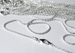  ready made sterling silver necklace - 16 inch length - mirror alternate links popcorn chain, 1.4mm diameter - a slinky and very flexible chain, very sparkly with its mirrors, perfect for a multitude of uses 