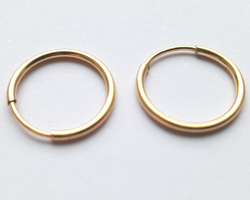  pairs of ROSE GOLD FILL 14mm x 1.25mm round hoops  with 1/20 14K stamp 