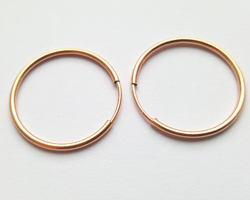  pairs of ROSE GOLD FILL 20mm round hoops  with 1/20 14K stamp 
