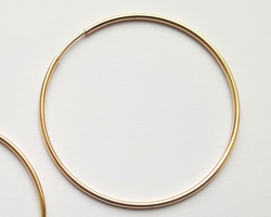  pairs of gold fill 38mm round hoops  with 1/20 14K stamp 