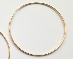  pairs of gold fill 50mm round hoops with 1/20 14K stamp  
