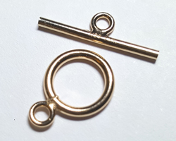 ROSE GOLD FILLED 14/20,  stamped 1/20 14k, 9mm round ring with 16mm bar, toggle clasp set, rings have internal dimension of 1.5mm 