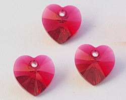  swarovski 6228 10mm scarlet heart pendant 