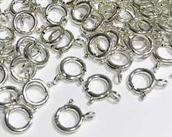  <9.9g/100> sterling silver, stamped 925, 6mm light weight round trigger clasp, attaching ring is CLOSED 