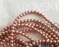  swarovski 5810 rose gold 3mm pearl bead (200ps) 