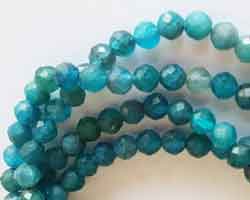  string of apatite 4mm faceted round beads - approx 95 beads per string 