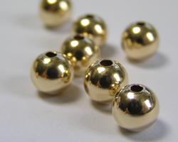  gold filled 14/20 6mm round bead, 1.5mm hole 
