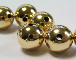  gold fill 12mm round bead, 2.4mm hole 
