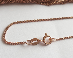  ready made ROSE vermeil necklace - 16 inch length - 1.5mm x 0.75mm curb trace chain - ultra flexible,  beautifully slinky, the classic chain bit with a bit of extra weight [vermeil is gold plated sterling silver] 