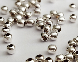  <1.6g/100> sterling silver 1.8mm round bead, lightweight, 0.8mm hole 