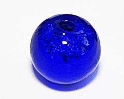 venetian blue glass with silver foil 6mm round bead *** QUANTITY IN STOCK = 157**