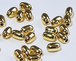  <9.8g/100>  vermeil 4.75mm x 3.25mm oval bead, 1.3mm hole, 2 micron plating for increased durability [vermeil is gold plated sterling silver] 