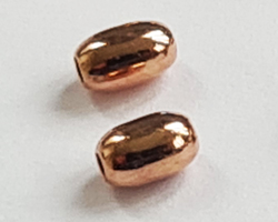  <9.8g/100>  ROSE VEMEIL 4.75mm x 3.25mm oval bead, 1.3mm hole, 2 micron plating for increased durability [vermeil is gold plated sterling silver] 