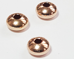  <11.5g/100> ROSE VERMEIL 4.5mm x 2.8mm puffed circular disc spacer, 2 micron plating for increased durability [vermeil is gold plated sterling silver] 