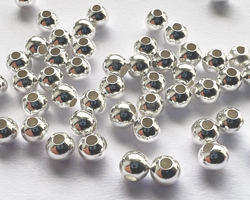  <3.75g/100> sterling silver 3mm round bead, 0.9mm hole, lighter than product number 12-0100a 