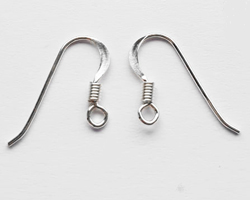  pair(s) of sterling silver, stamped 925, coil earwires with open ring, wire diameter is 0.7mm, total length 19mm 