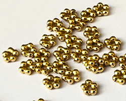  vermeil very small 3mm x 1.2mm penta spacer, 0.7mm hole 