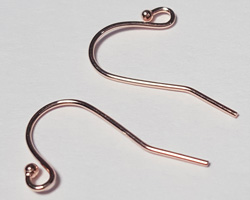 pair(s) of ROSE VERMEIL stamped 925, french earwires, wire has a diameter of 0.75mm, total length is 21mm
