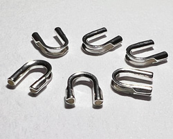 sterling silver 4.6mm x 4mm thread protector / wire guardians / return ends (internal diameter holes 0.65mm)