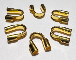 vermeil 5.3mm x 4.8mm thread protector / wire guardians / return ends (internal diameter holes 0.8mm)
