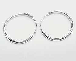  pairs of sterling silver, stamped 925, 20mm x 1.25mm endless round hoops 