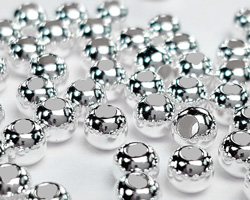  SILVER FILLED 3mm round bead, 1.2mm hole 