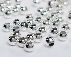  <1.35g/100> ECONOMY sterling silver 1.8mm round bead, 0.9mm hole 
