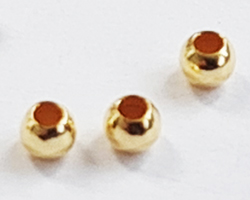  <1.8g/100> vermeil 1.8mm round bead, 0.9mm hole, 2 micron plating for increased durability [vermeil is gold plated sterling silver] 