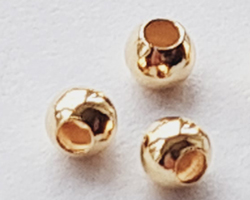  <1.8g/100> vermeil 2mm round bead, 0.9mm hole, 2 micron plating for increased durability [vermeil is gold plated sterling silver] 