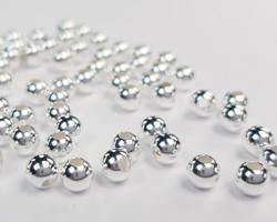  SILVER FILLED 4mm round bead, 1.5mm hole 