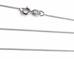  ready made sterling silver necklace - 18 inch length - curb chain, 0.65mm diameter - a very smooth, sleek chain, perfect for pendants 