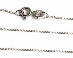  ready made sterling silver necklace - 16 inch length - curb chain, 0.5mm x 0.9mm - a very smooth, sleek chain, perfect for pendants 