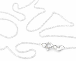  ready made sterling silver necklace - 18 inch length - rope chain, 0.7mm 