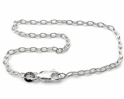  ready made sterling silver bracelet - 3.6mm x 2.2mm oval link chain, easily accepts a 1mm wire / jumpring - stamped 925 - total length 19cm / 7.5 inches 
