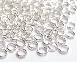  sterling silver 3mm diameter, 24 gauge (approx 0.5mm) open jump ring 