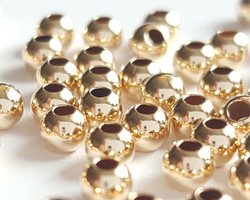  gold filled, 14/20, 3mm round bead, 1.3mm hole 